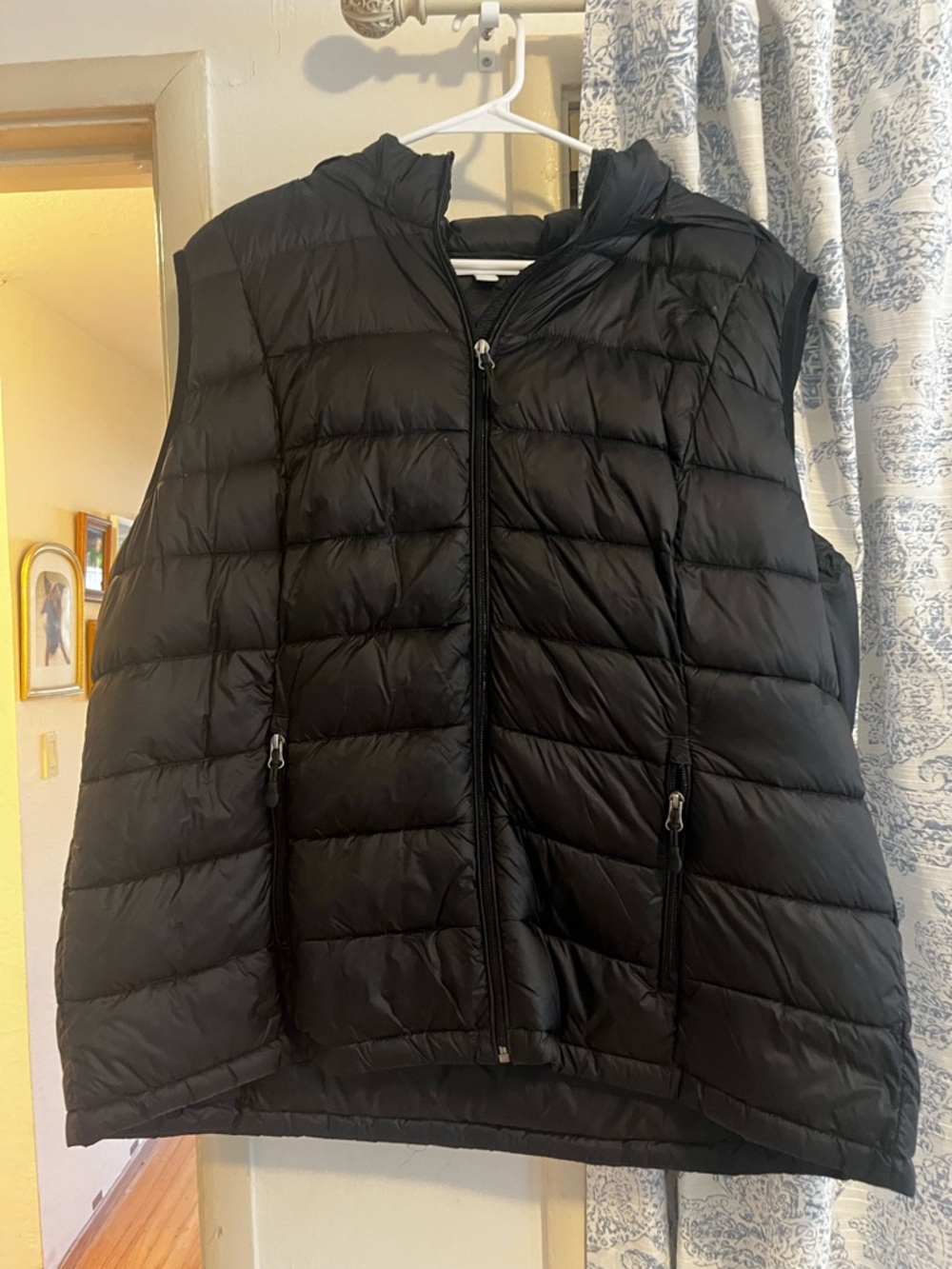 Charter Club Black Quilted Puffer Vest with Hood